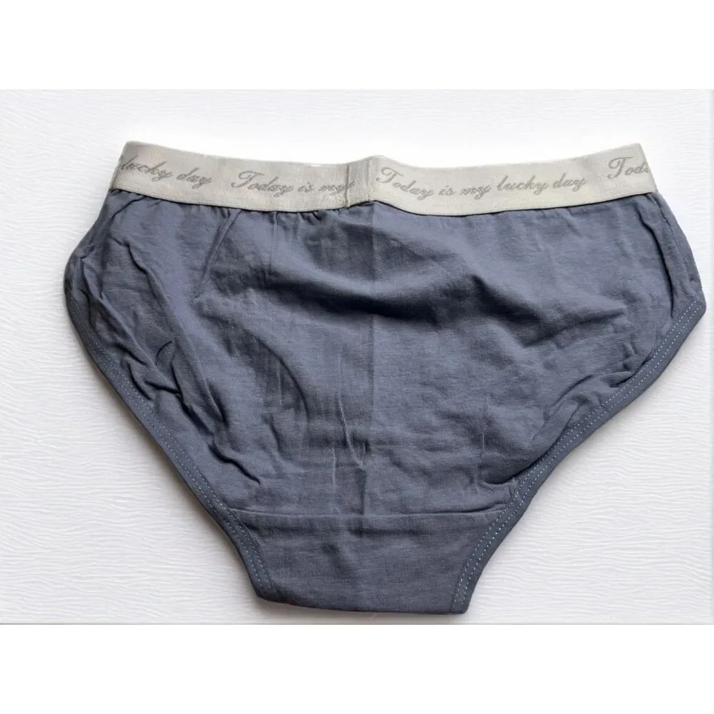 New Bikini Brief Today is Your Lucky Day Small Panties Underwear NWOT Blue Grey